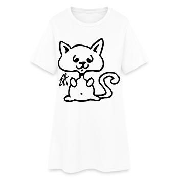 Chat - Robe T-shirt Femme - blanc - Devant
