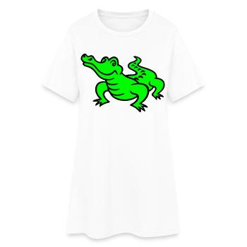crocodile (a) - Robe T-shirt Femme - blanc - Devant