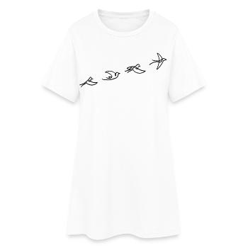Le vol de l'oiseau noir - Robe T-shirt Femme - blanc - Devant