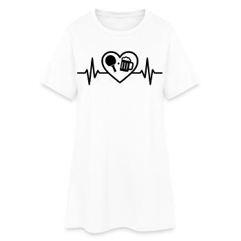 Herz Tischtennis Bier - Frauen T-Shirt-Kleid - Weiß - Vorne