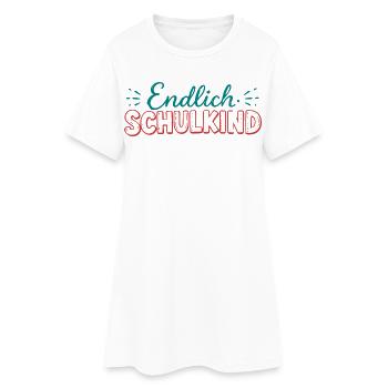 Endlich Schulkind Schulstart - Frauen T-Shirt-Kleid - Weiß - Vorne