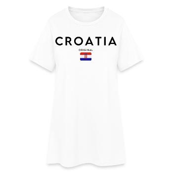Kroatien-Flagge, elegantes minimalistisches Design - Frauen T-Shirt-Kleid - Weiß - Vorne