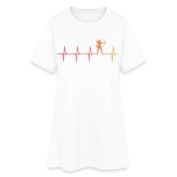 Bogenschießen Sonnenuntergang Herzschlag des Bogenschießens - Frauen T-Shirt-Kleid - Weiß - Vorne