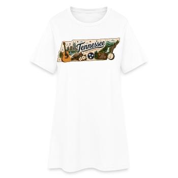 Tennessee Great Smoky Mountains Vintage-Aufkleber - Frauen T-Shirt-Kleid - Weiß - Vorne
