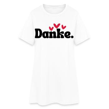 Motif Doodle Trois Coeurs - Robe T-shirt Femme - blanc - Devant