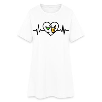 Cocktails Coeur Fête d’été Vacances - Robe T-shirt Femme - blanc - Devant