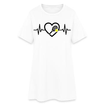 Tennis Heart Racket Ball Sports Passion - Women’s T-Shirt Dress - white - Front