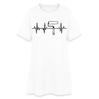 Color Roller Heart Line - Women’s T-Shirt Dress - white - Front