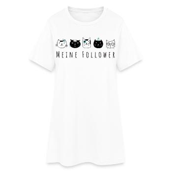 Meine Follower - Katzen, Illustration - Frauen T-Shirt-Kleid - Weiß - Vorne