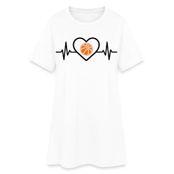 Basket-ball Heart Sports - Robe T-shirt Femme - blanc - Devant