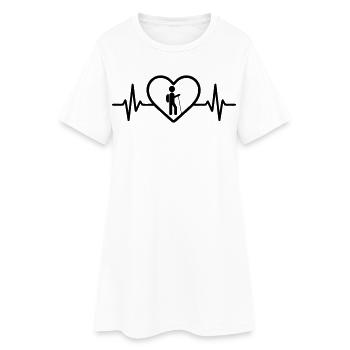 Randonnée Montagnes Cœur - Robe T-shirt Femme - blanc - Devant