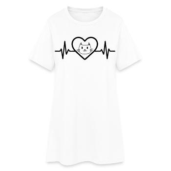 Animal Cœur de Chat - Robe T-shirt Femme - blanc - Devant