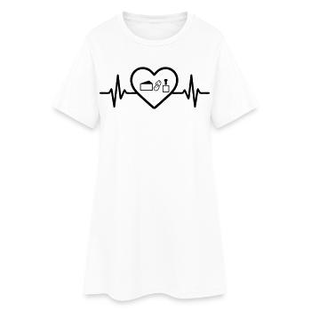Raclette Käse Herz Winter - Frauen T-Shirt-Kleid - Weiß - Vorne
