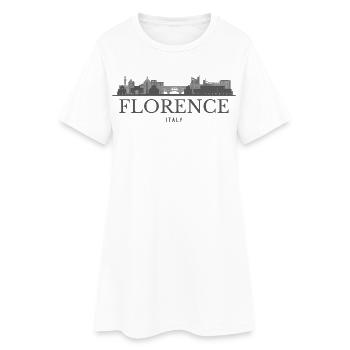 Florenz Skyline, Italien, Florenz-Silhouette - Frauen T-Shirt-Kleid - Weiß - Vorne