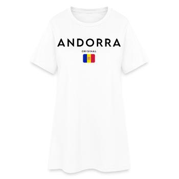 Andorran pride, minimalist elegant design - Women’s T-Shirt Dress - white - Front