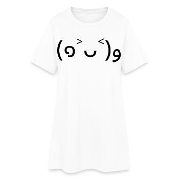 Encouragement (๑˃ᴗ˂)و émote bonne humeur - Robe T-shirt Femme - blanc - Devant