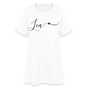 Lea Prénom Décoratif - Robe T-shirt Femme - blanc - Devant