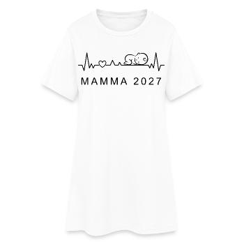 Maman 2027 Battement de cœur Grossesse suédois - Robe T-shirt Femme - blanc - Devant