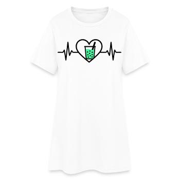 Bubble Tea Herz Boba Getränk Süß Trend - Frauen T-Shirt-Kleid - Weiß - Vorne