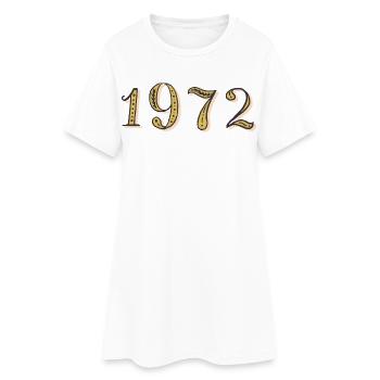 Geburtstagsgeschenk 1972 Vintage 1972 - Frauen T-Shirt-Kleid - Weiß - Vorne