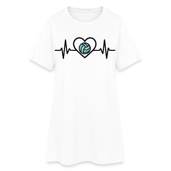 Heart Volleyball – Passion for Team Sports - Women’s T-Shirt Dress - white - Front