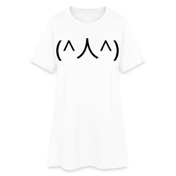 Émotique (^人^) de supplication merci Kaomoji - Robe T-shirt Femme - blanc - Devant