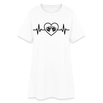 Bier Team Herz Freunde Anstoßen Feier - Frauen T-Shirt-Kleid - Weiß - Vorne