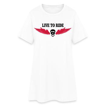 biker - Robe T-shirt Femme - blanc - Devant