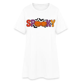 Lettres citrouille effrayantes - Robe T-shirt Femme - blanc - Devant