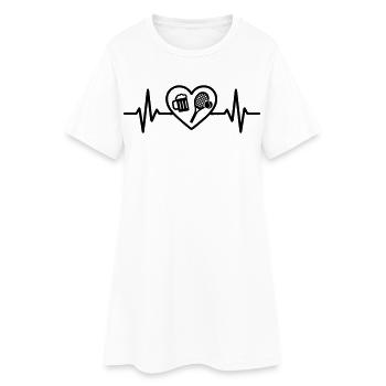 Heart Tennis Beer - Women’s T-Shirt Dress - white - Front