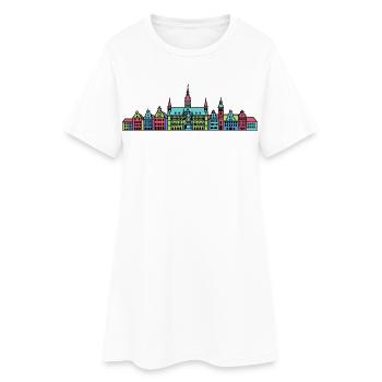 Décors de la silhouette de l’hôtel de ville de Brême - Robe T-shirt Femme - blanc - Devant