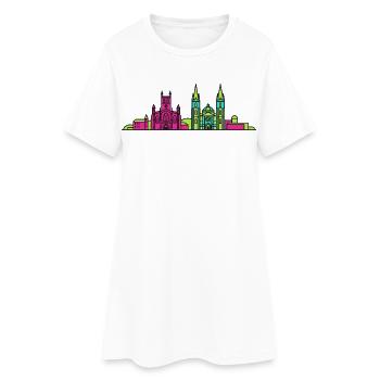 Paisley City Skyline Art moderne en ligne - Robe T-shirt Femme - blanc - Devant