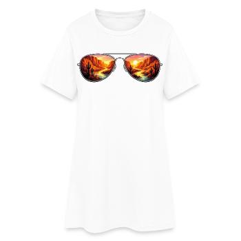 Aviateur du coucher du désert du canyon - Robe T-shirt Femme - blanc - Devant