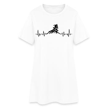 Snowboard Heartbeat - Robe T-shirt Femme - blanc - Devant