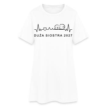 Große Schwester 2027 Herzschlag Polnisch - Frauen T-Shirt-Kleid - Weiß - Vorne