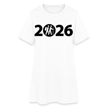 Randonnée 2026, Camino, Pèlerinage, Chemin de Saint-Jacques - Robe T-shirt Femme - blanc - Devant