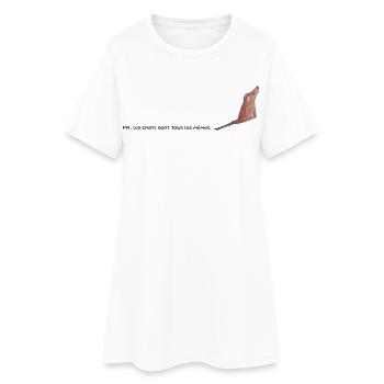 Les chats sont tous les mêmes - Robe T-shirt Femme - blanc - Devant
