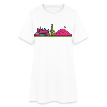 Silhouette du château de la ligne urbaine d’Édimbourg Art moderne en ligne - Robe T-shirt Femme - blanc - Devant