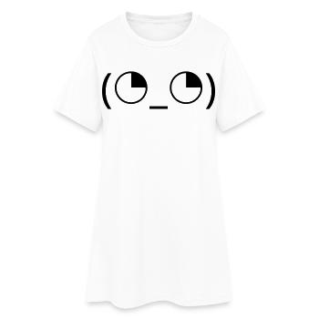 Émoticône des yeux au lever au ciel (◔_◔) regard agacé - Robe T-shirt Femme - blanc - Devant