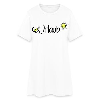 Urlaub in der Sonne - Frauen T-Shirt-Kleid - Weiß - Vorne