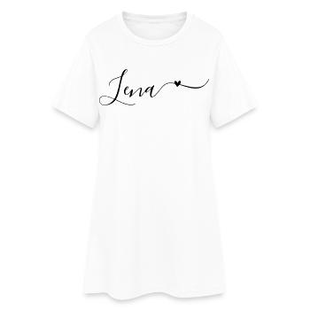 Lena Nom de famille Prénom Décoratif - Robe T-shirt Femme - blanc - Devant