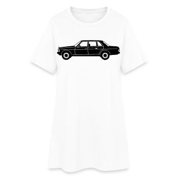 MB W123 Oldtimer Kult seitlich ...(25) - Frauen T-Shirt-Kleid - Weiß - Vorne