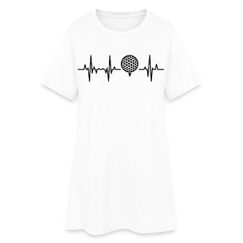 Cardiogramme de golf - Robe T-shirt Femme - blanc - Devant