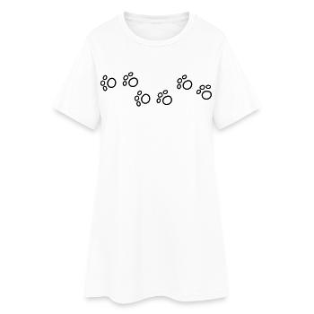 Pattes de chats de dessin animé - Robe T-shirt Femme - blanc - Devant