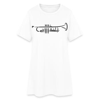 Dessin de trompette - Robe T-shirt Femme - blanc - Devant