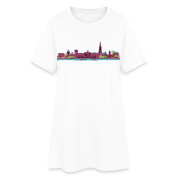 Silhouette de Bordeaux Place de la Bourse Art - Robe T-shirt Femme - blanc - Devant