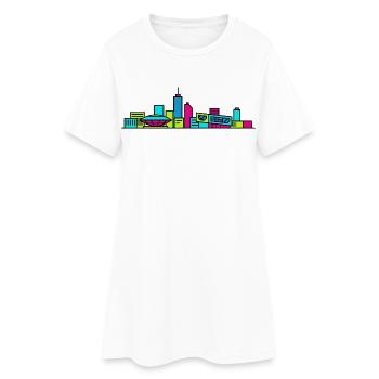 Horizon de la ville d’Eindhoven Evoluon Modern Line Art - Robe T-shirt Femme - blanc - Devant