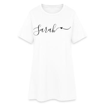 Sarah Prénom Prénom décoratif - Robe T-shirt Femme - blanc - Devant