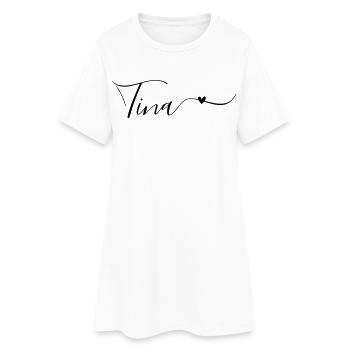 Tina, prénom, prénom décoratif - Robe T-shirt Femme - blanc - Devant
