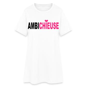  Ambichieuse  - Robe T-shirt Femme - blanc - Devant